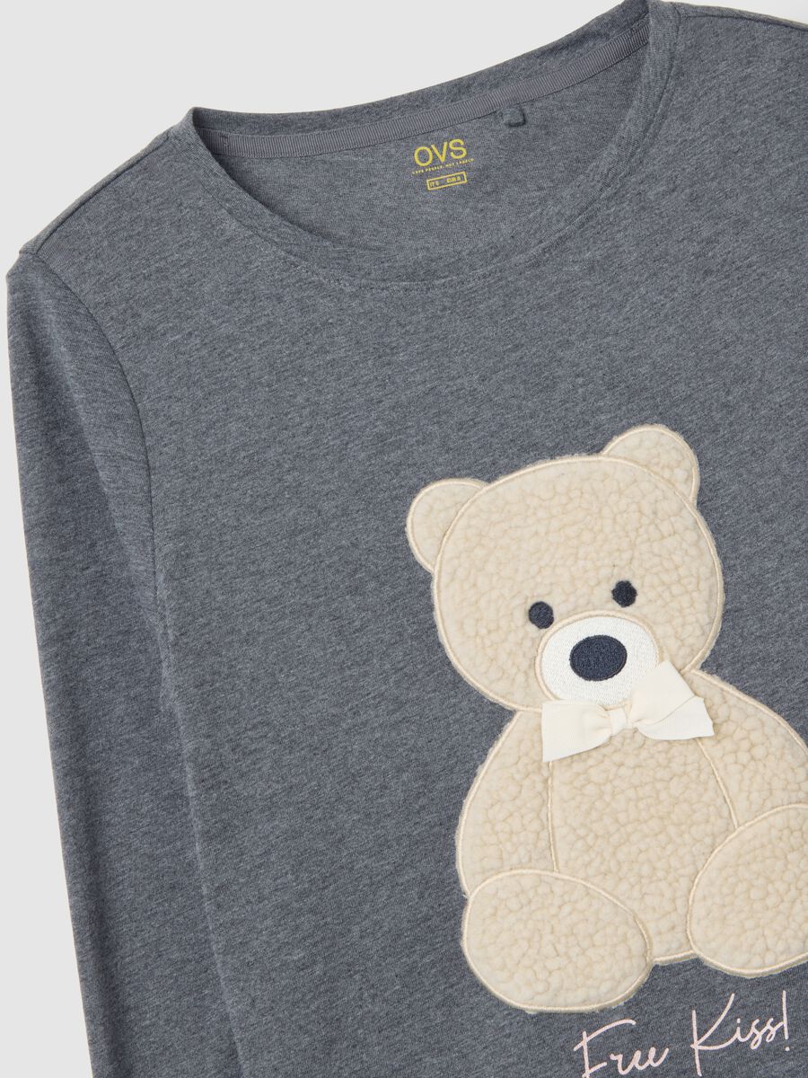 Pigiama a righe grigio regular fit con stampa_5