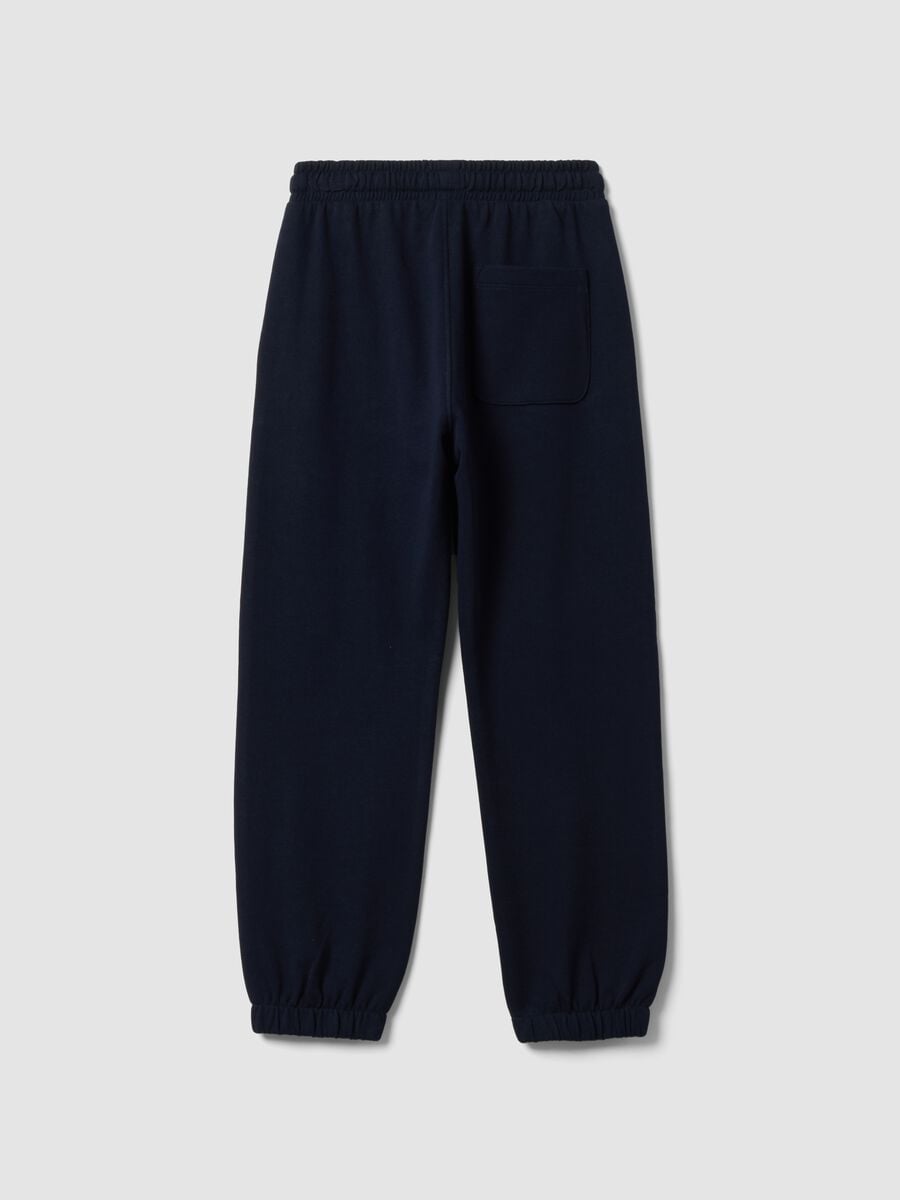 Pantaloni jogger blu in cotone organico_1