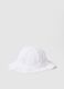 Pure White Cotton Baby Hat with Bow_0