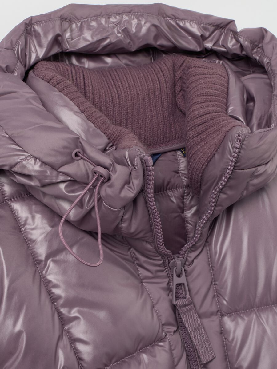 Piumino The Iconic Puffer viola malva con cappuccio_5