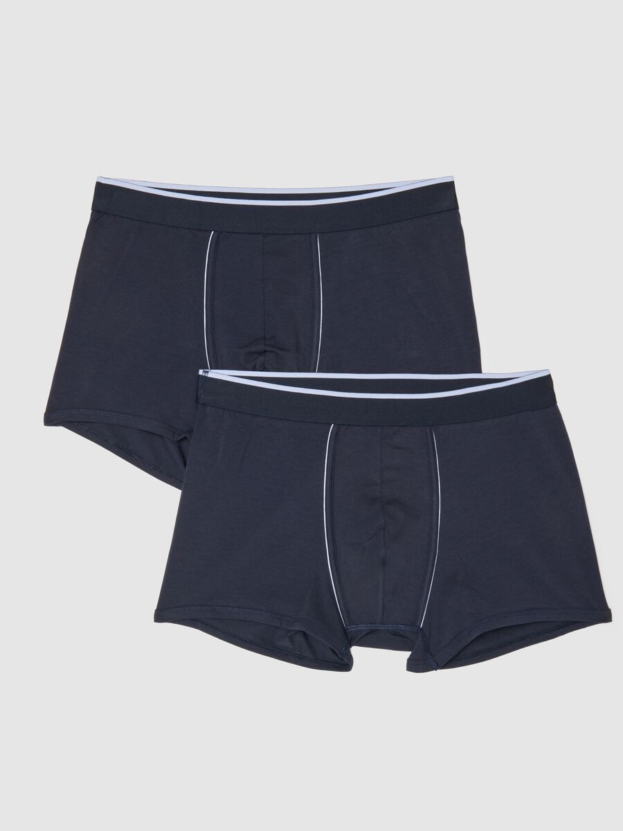 Bipack di boxer in cotone elasticizzato blu_0