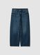 Blue denim barrel jeans in pure cotton_0