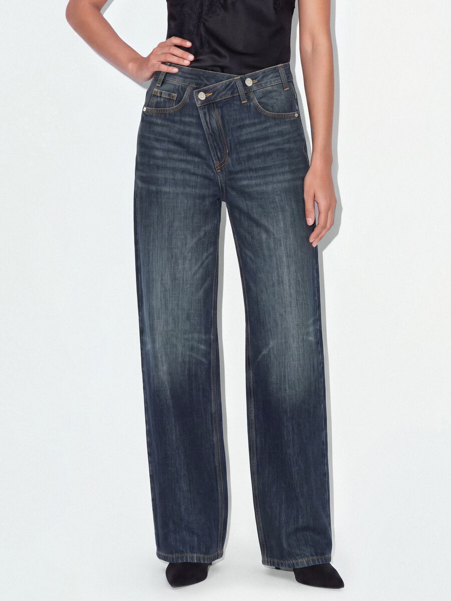 Jeans grigi in denim di puro cotone skater fit_1