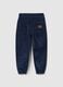 Children's Trousers in Blue Cotton and Corduroy_1
