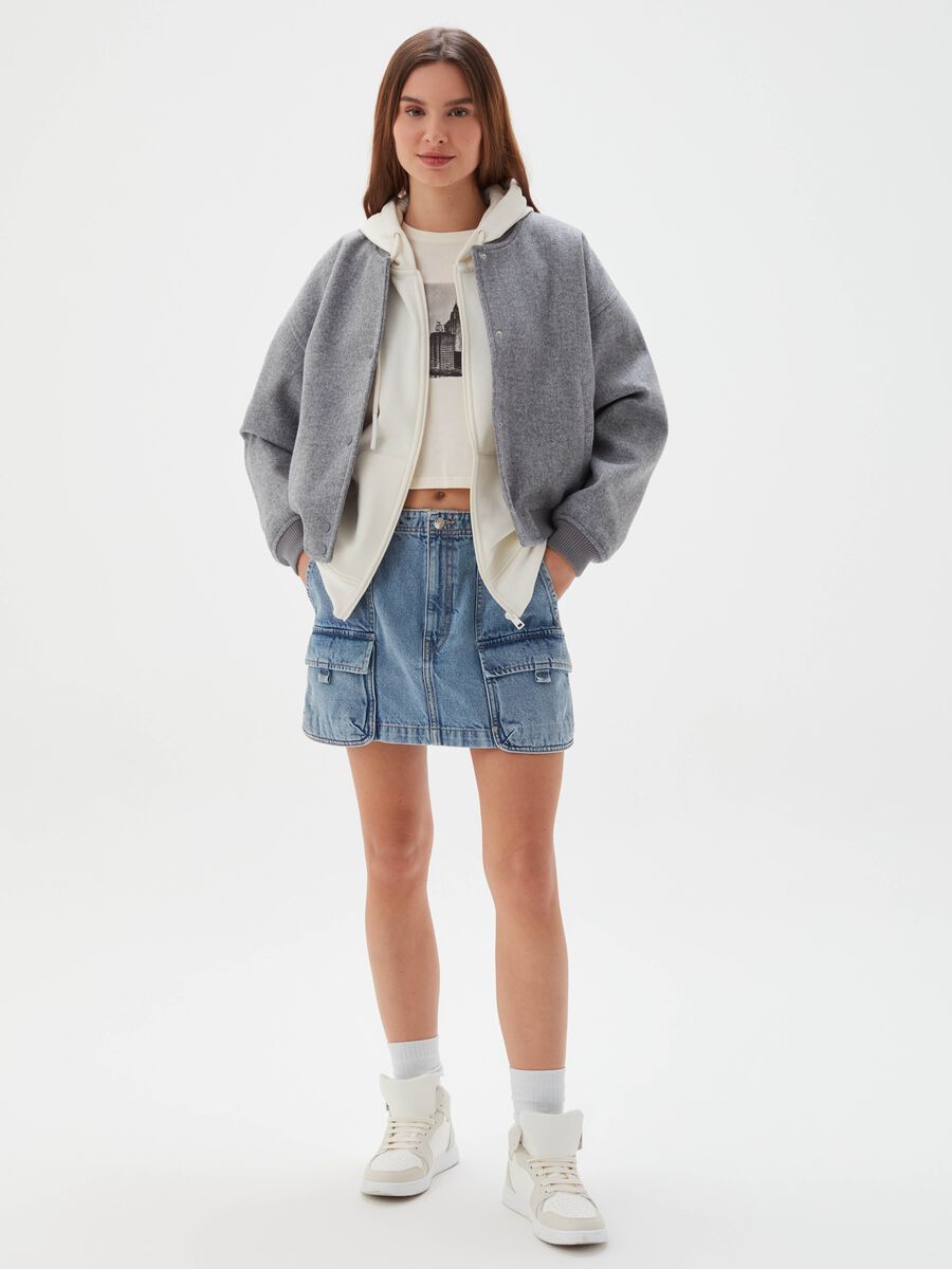 Bomber in panno melange_0