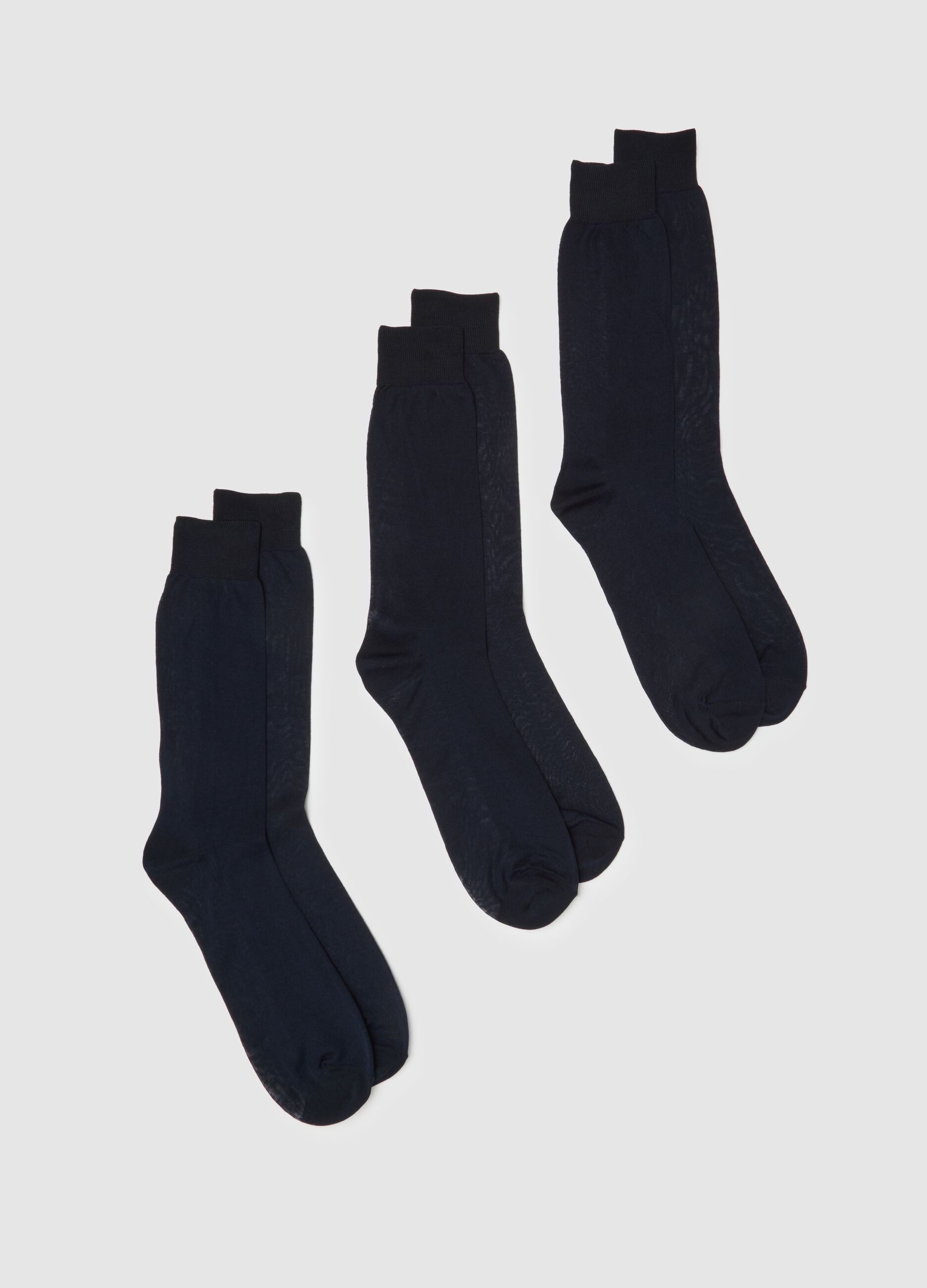 Blue Pure Cotton Socks Tripack