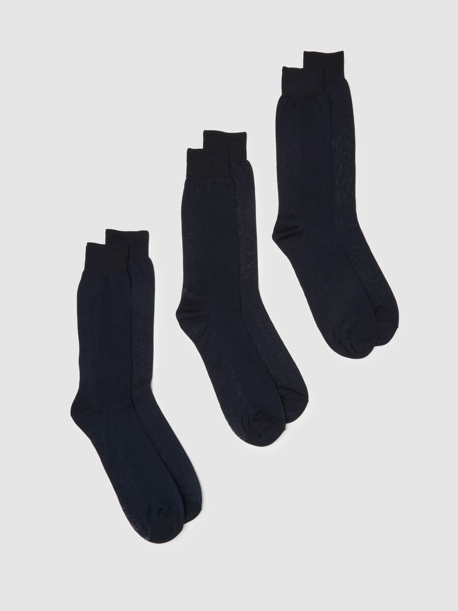 Blue Pure Cotton Socks Tripack_0