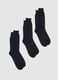 Blue Pure Cotton Socks Tripack_0