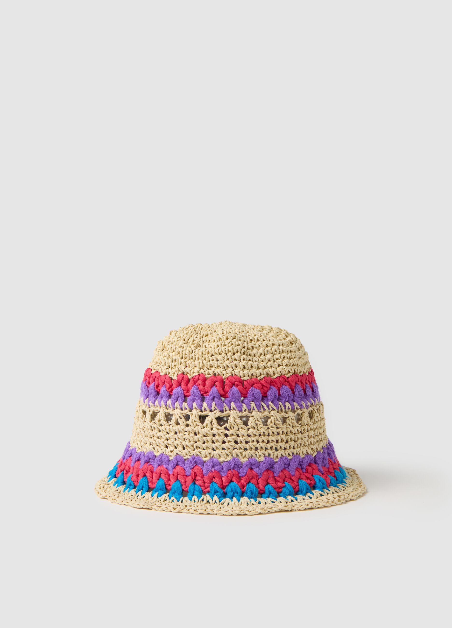 Multicolour Crochet Blend Girl's Hat