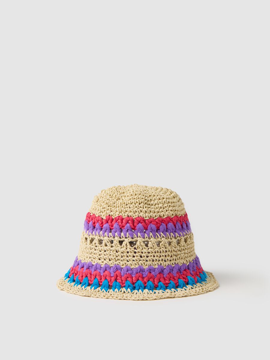 Multicolour Crochet Blend Girl's Hat_0