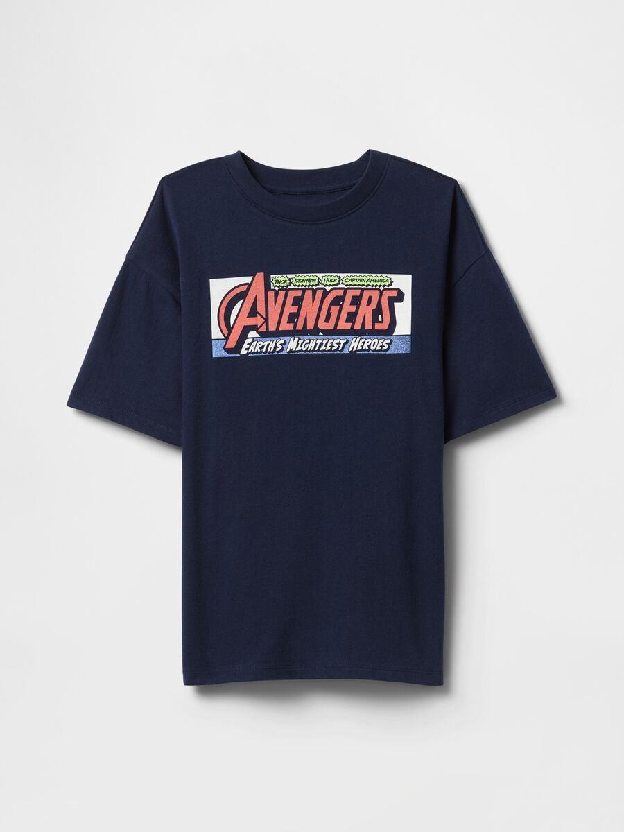 Blue Avengers T-shirt with graphic print_0