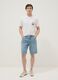 White pure cotton T-shirt with applied print, regular fit_1