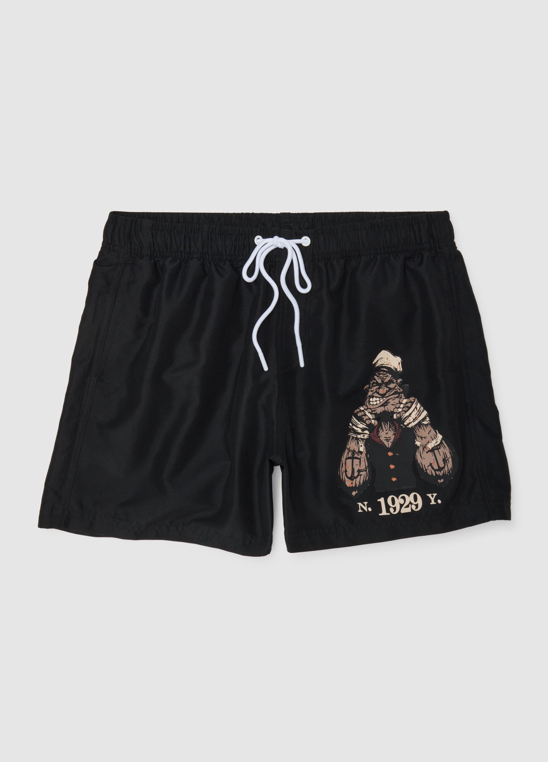 Men's black regular fit shorts