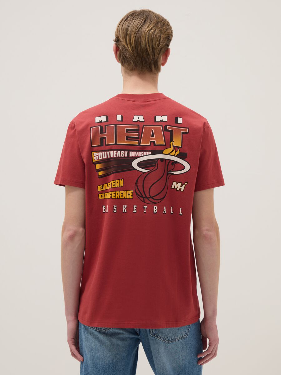 Red pure cotton regular fit T-shirt with Miami Heat print_2