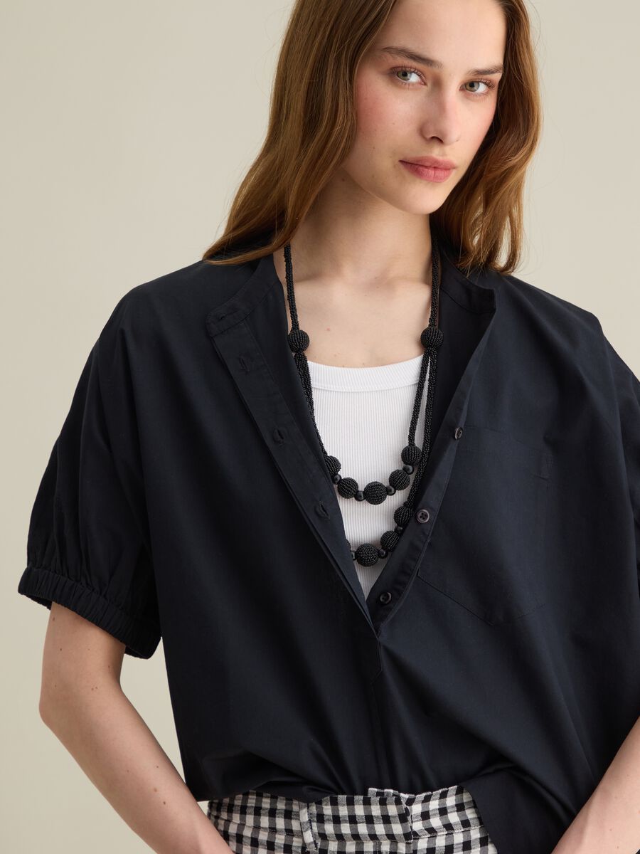 Oversized black cotton shirt by Piombo_2