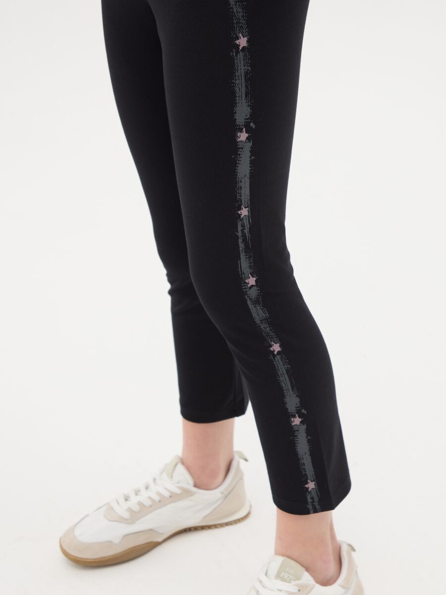Leggings neri in cotone elasticizzato_2