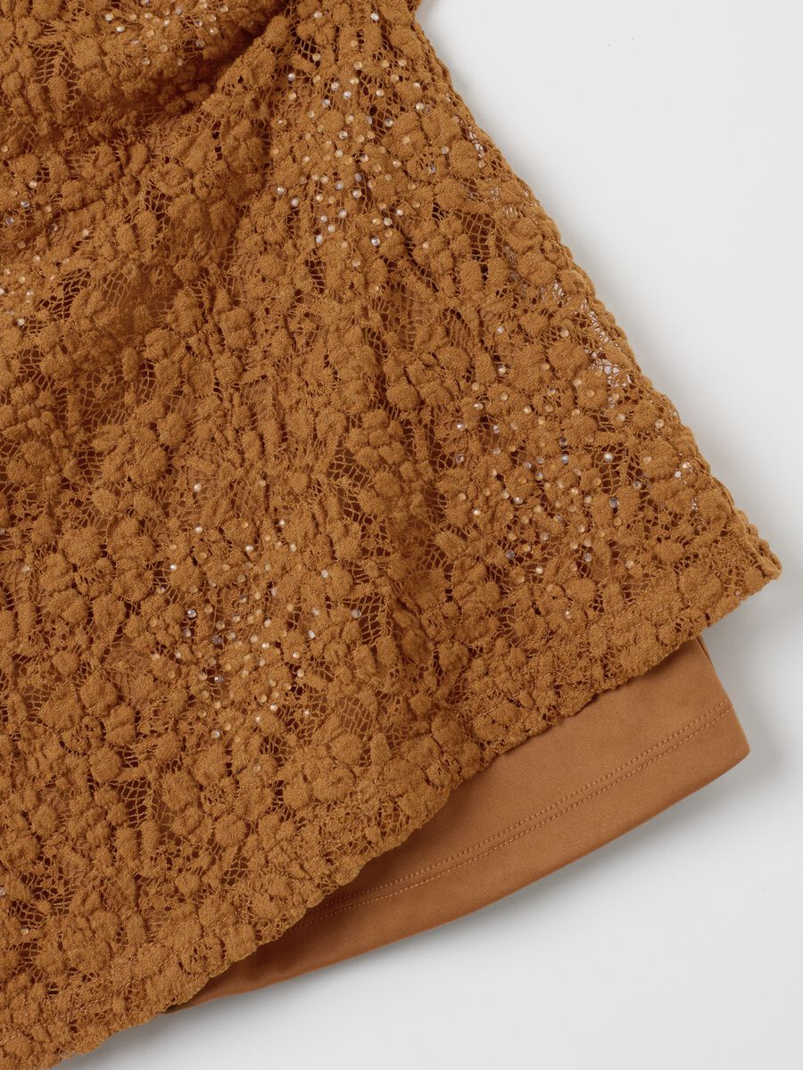 Women's brown lace fitted sleeveless top_5