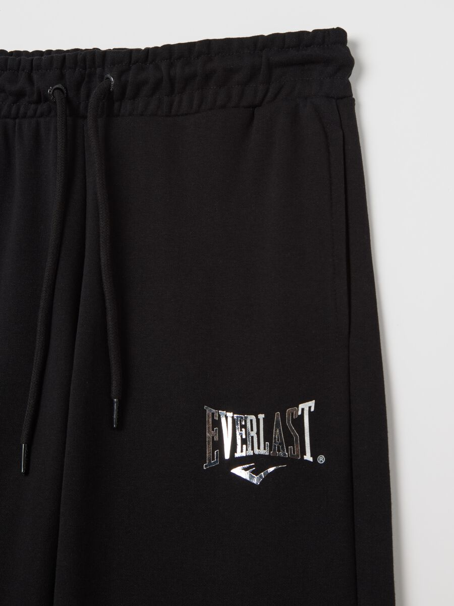 Black flare joggers with drawstring and logo print_5