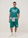 Green Regular Fit Cotton Blend Shorts with Everlast Logo_0