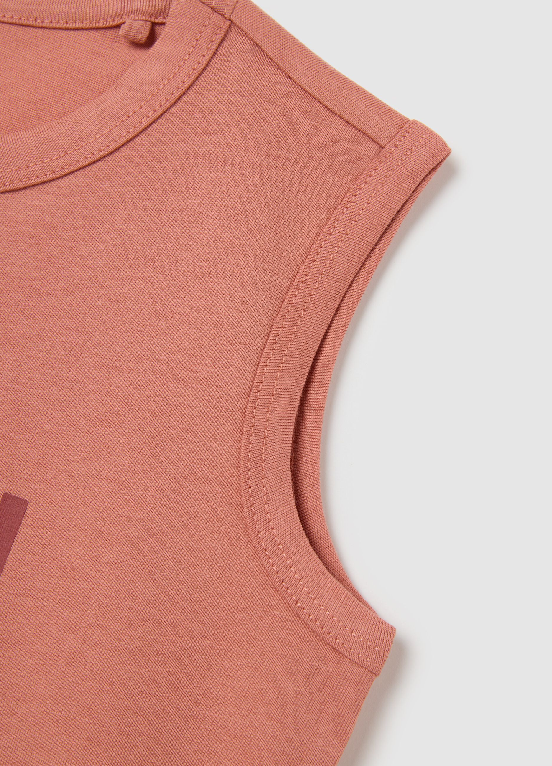 Canotta da bambino in puro cotone rosa regular fit