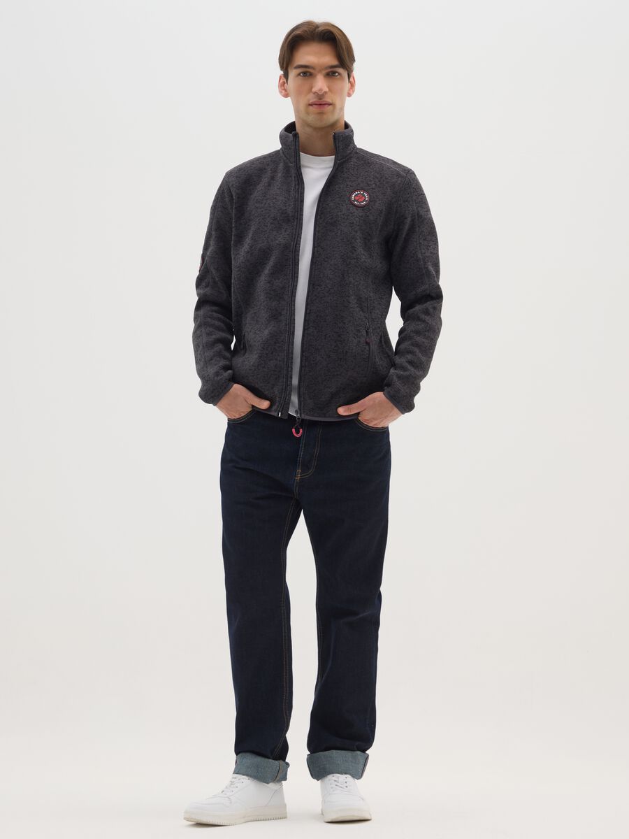 Heavy grey jacket with zip and Canada Trail logo_1