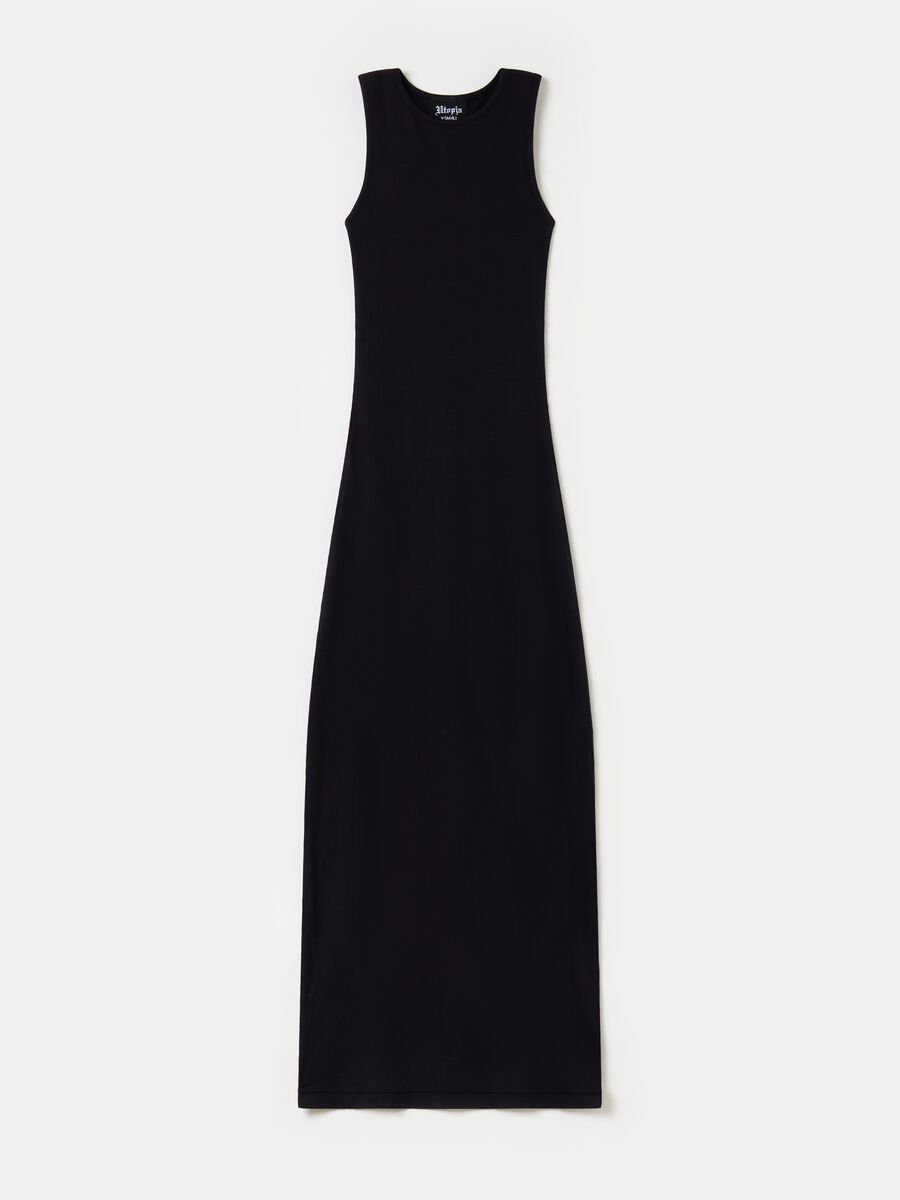 Long Shape Dress Black_4