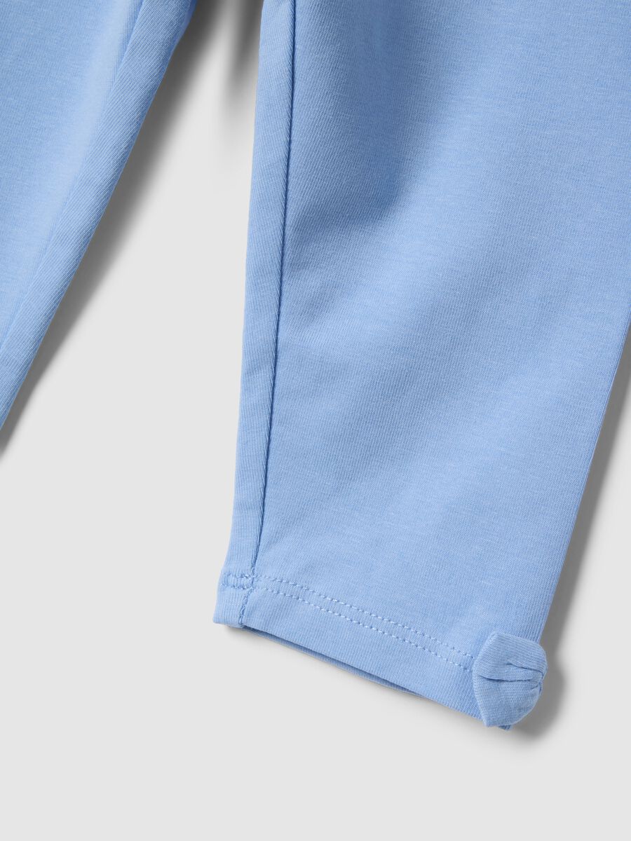 Slim Fit Baby Blue Stretch Cotton Leggings_3