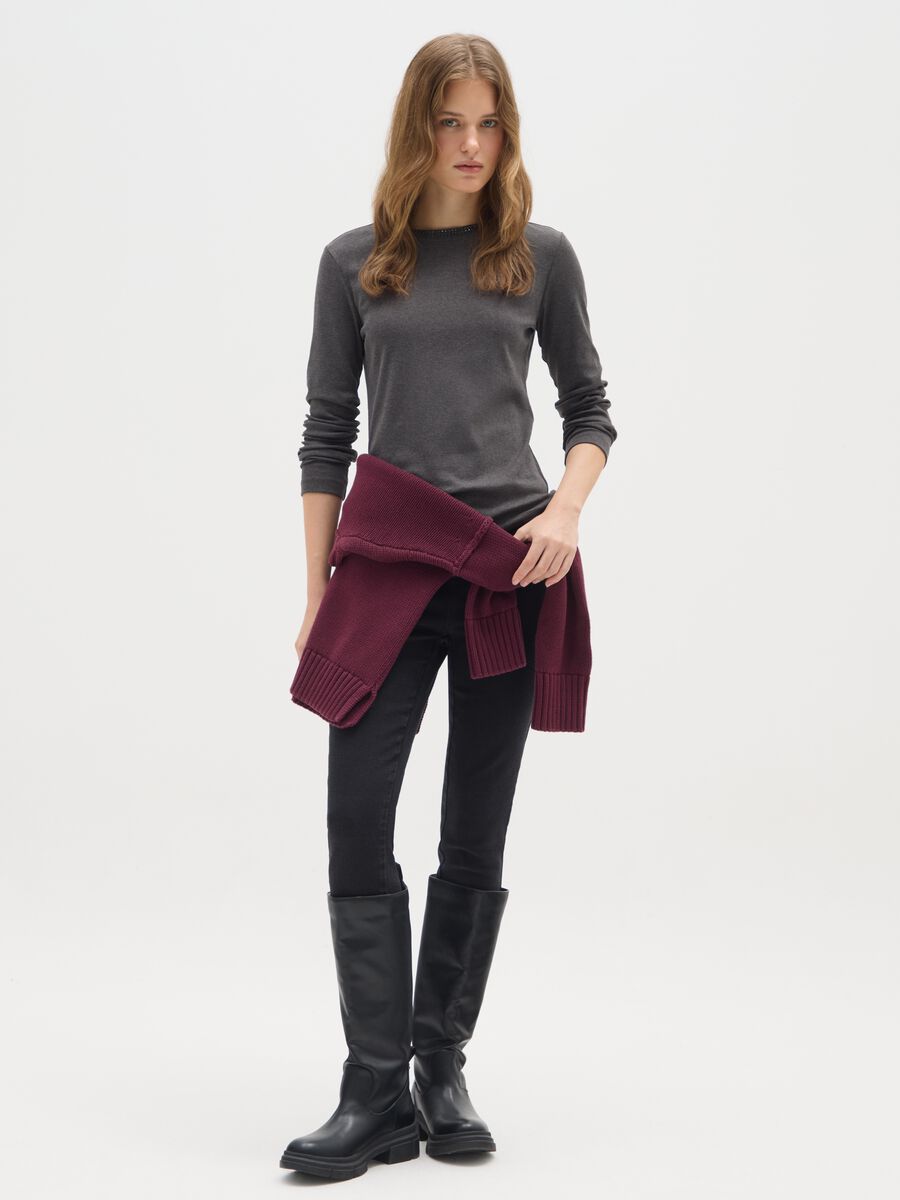 Maglietta in puro cotone grigia regular fit_1