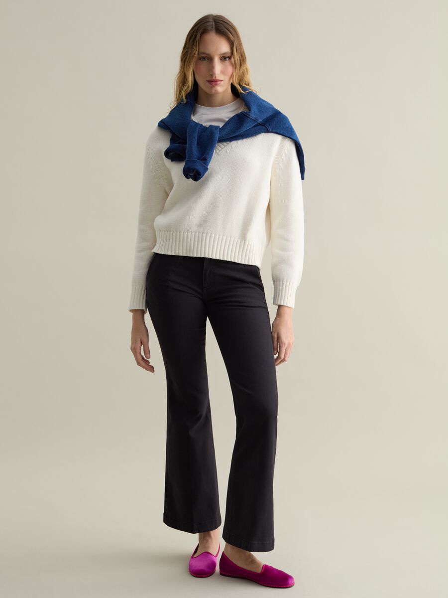Flare-fit chino trousers in twill_0