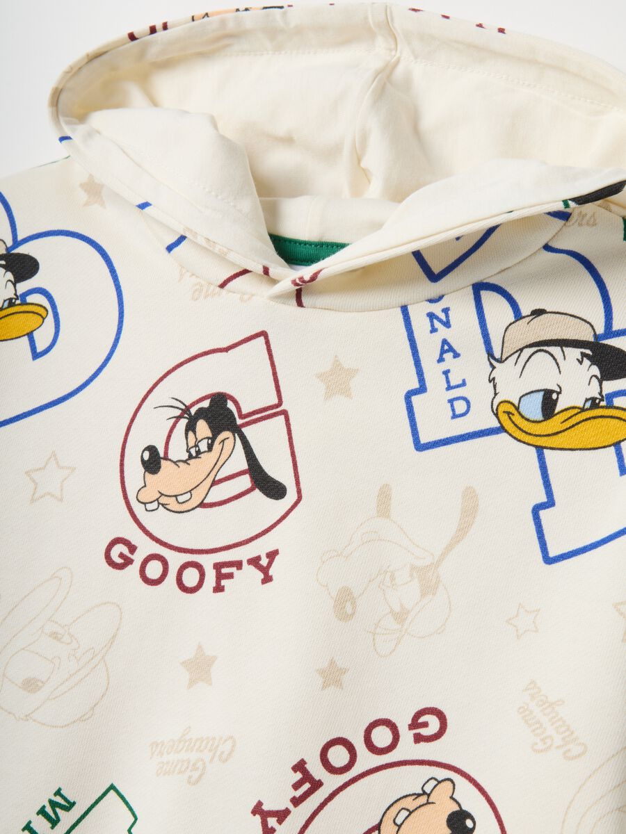 Beige children's hoodie in pure cotton over fit_2