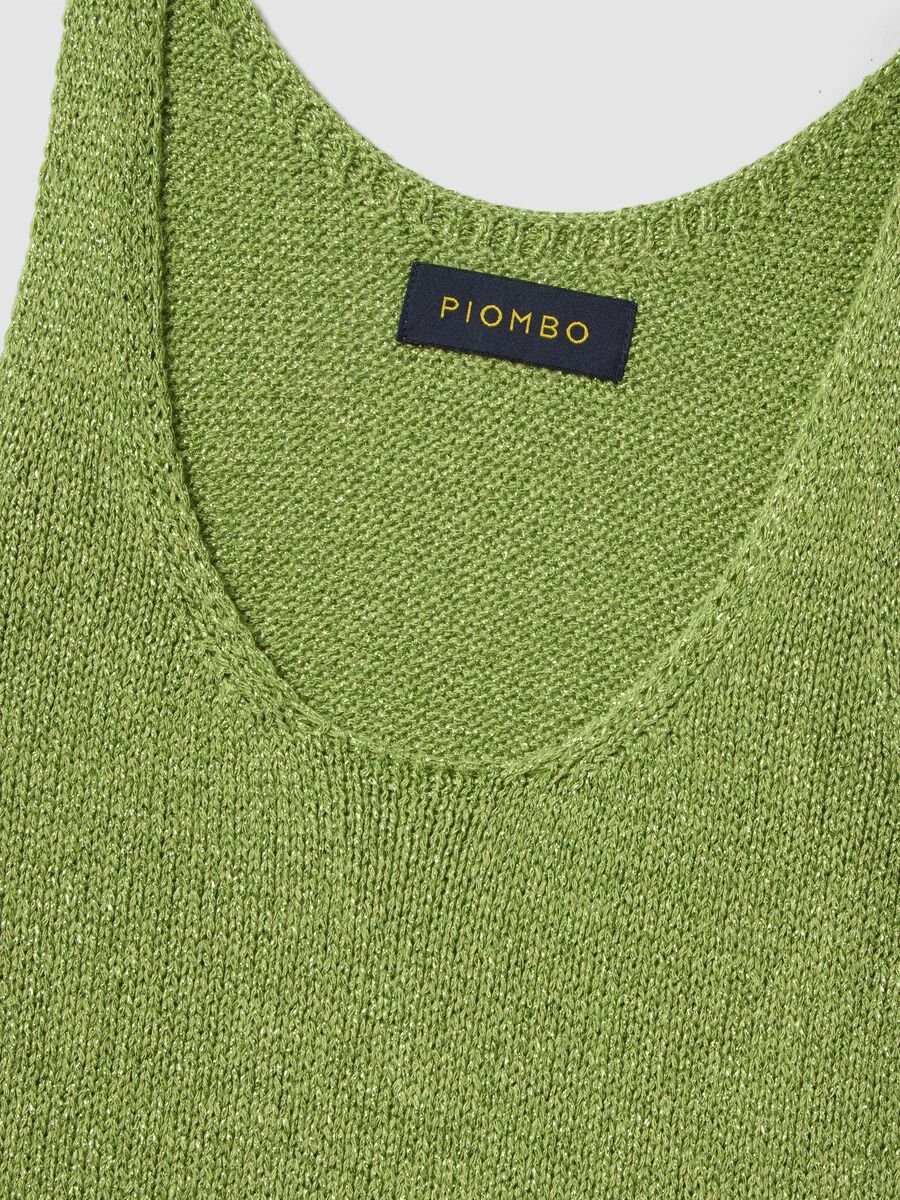 Green glitter viscose-blend tank top, regular fit_1
