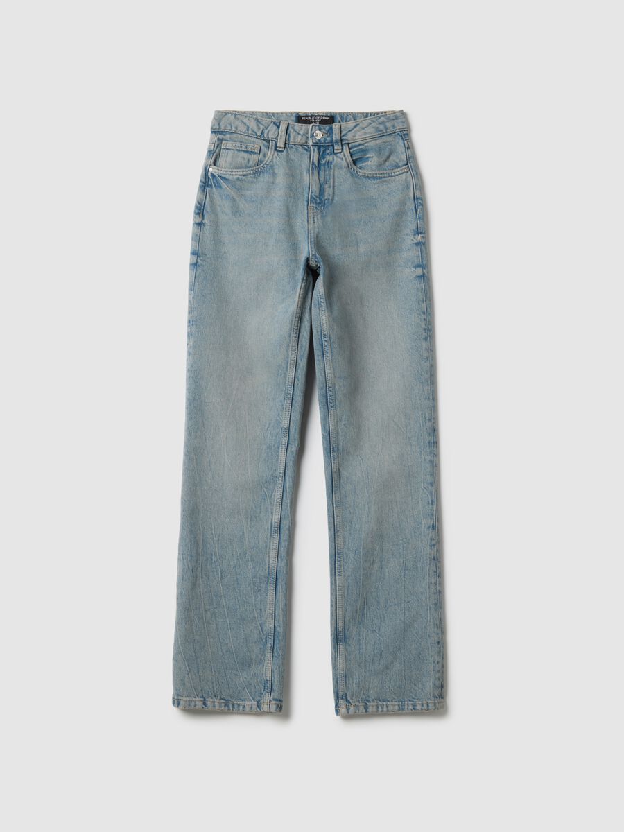 Pure Cotton Blue Straight Fit Jeans_0