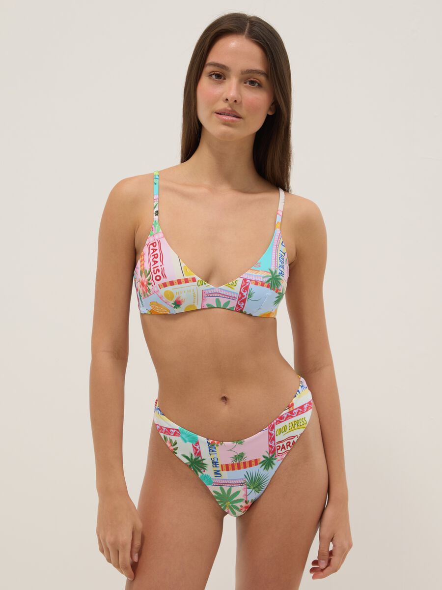 Top bikini multicolor in tessuto elasticizzato_1