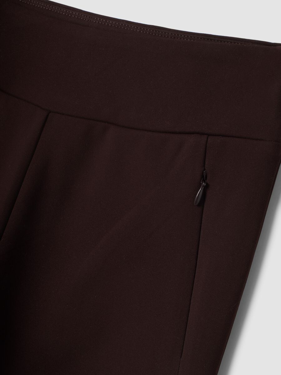 Pantaloni marroni flare in tessuto elasticizzato ALTAVIA STUDIO_7