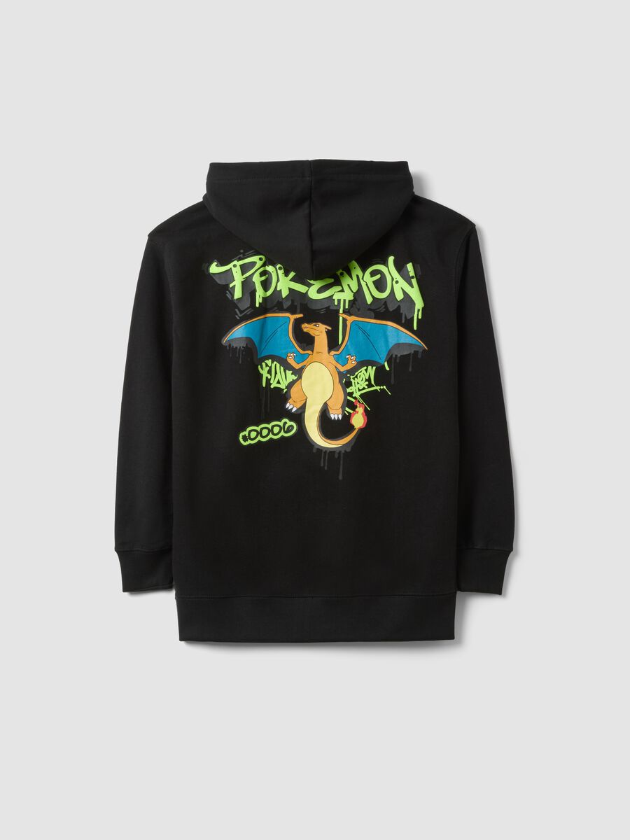 Felpa in misto cotone nera da bambino oversize fit con stampa Pok&eacute;mon_1