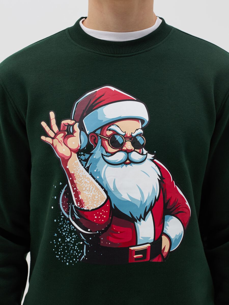 Sweatshirt with Father Christmas print round neck_2