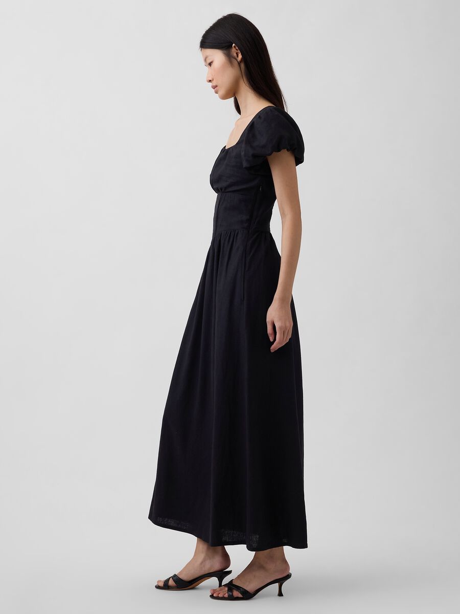 Long linen-blend dress_2