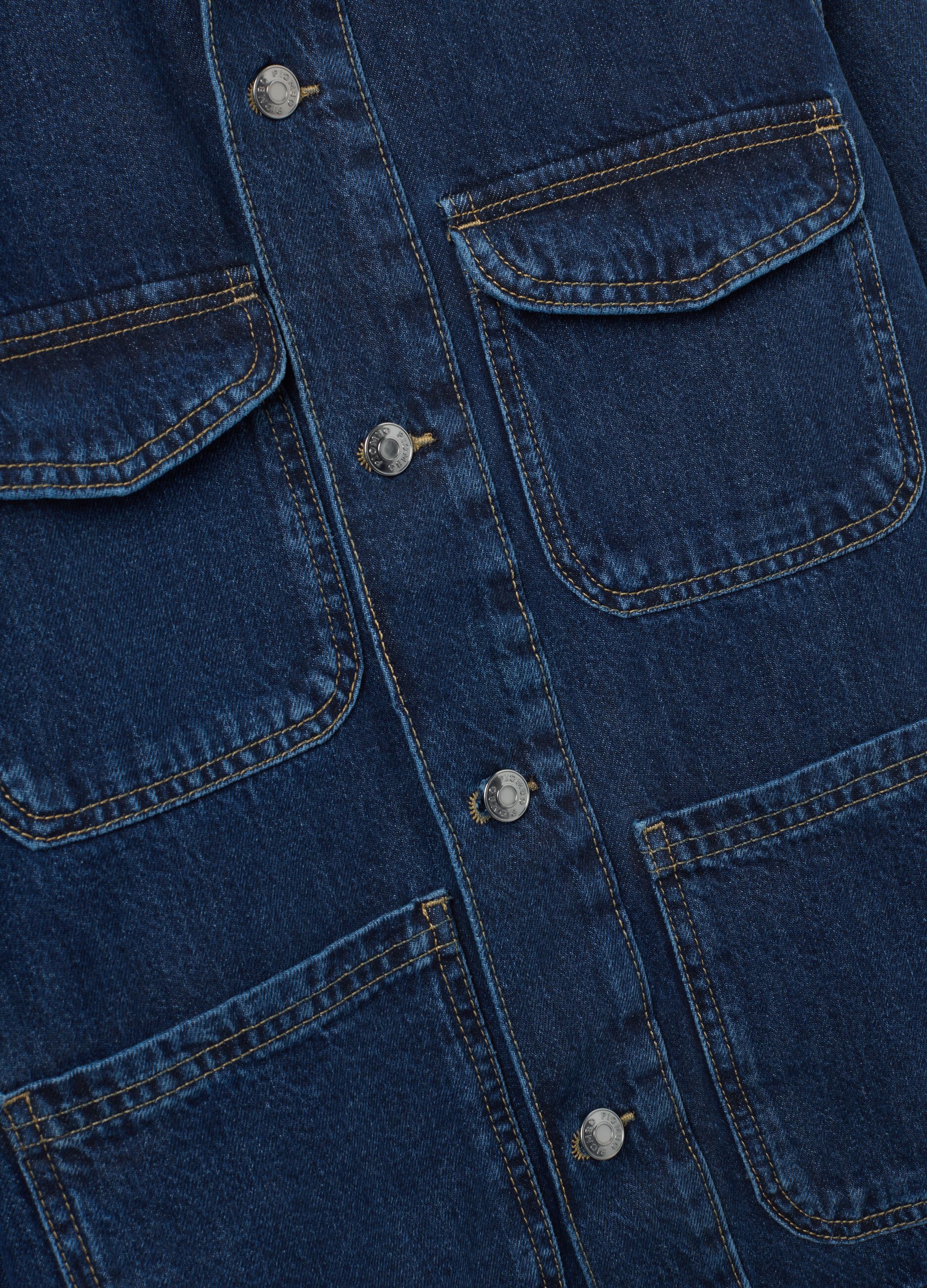 Giacca in puro cotone blu over fit