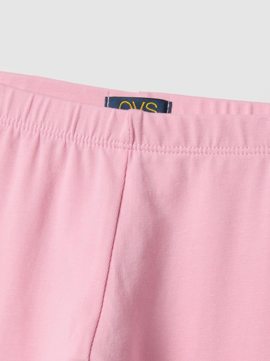 Girls' pink stretch cotton slim-fit leggings_2