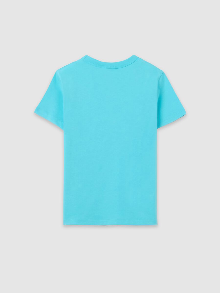 T-shirt Essential azzurra in cotone organico _4