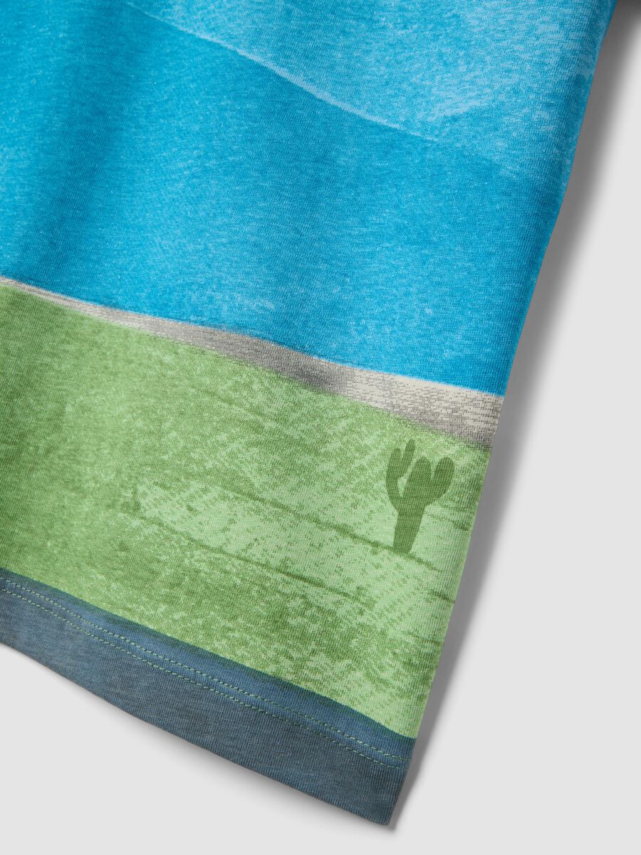 Multicolour striped pure cotton regular fit t-shirt for kids_3