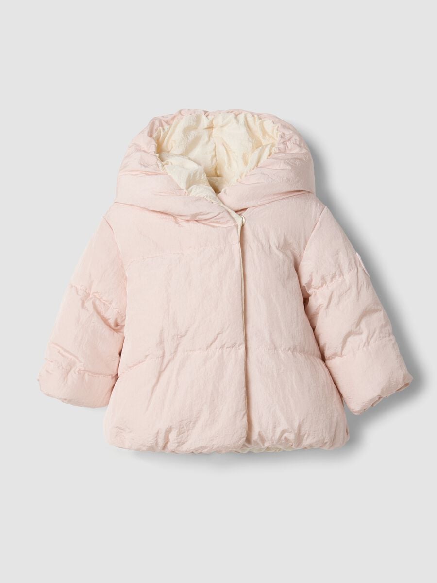 Piumino bianco con cappuccio regular fit_0