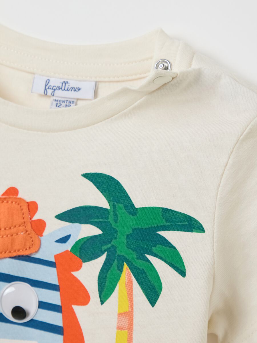 Cotton Fagottino T-shirt with colourful print_2