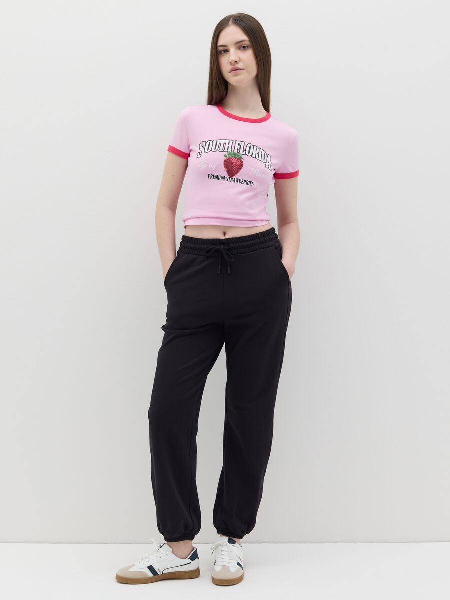 T-shirt with contrasting edging and print_1