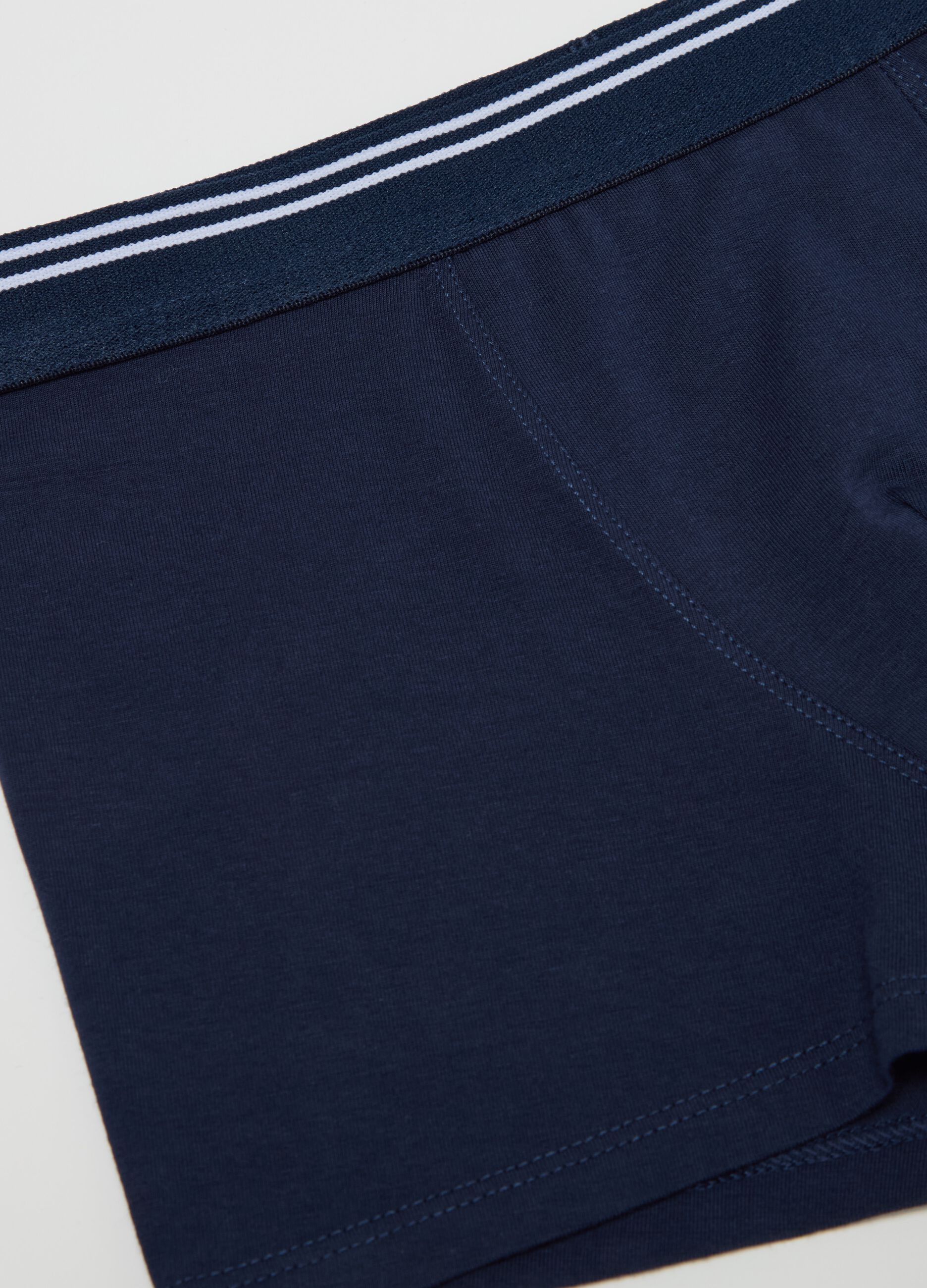Stretch cotton boxer shorts with striped detail