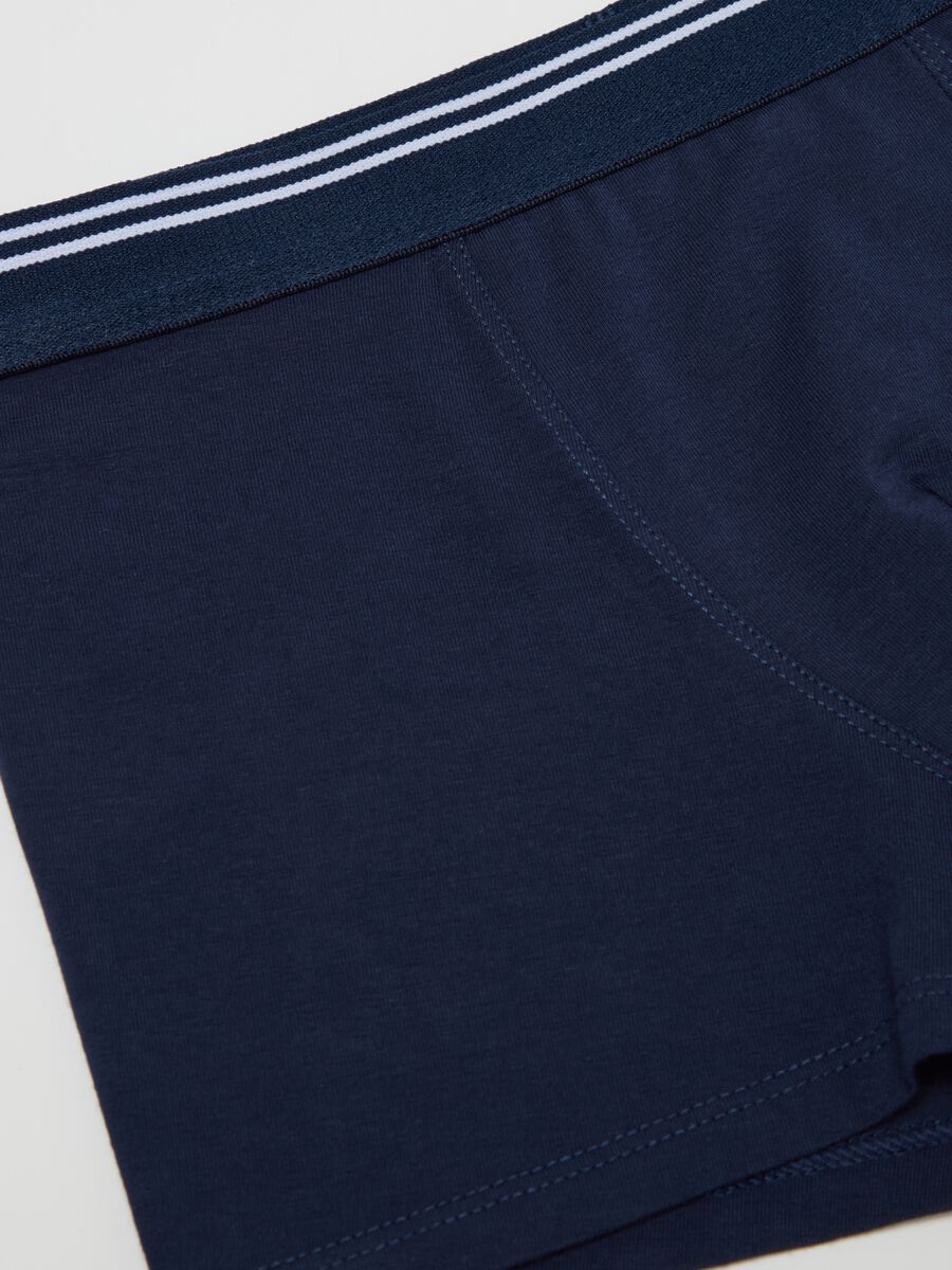 Boxer in cotone stretch con dettaglio a righe_2