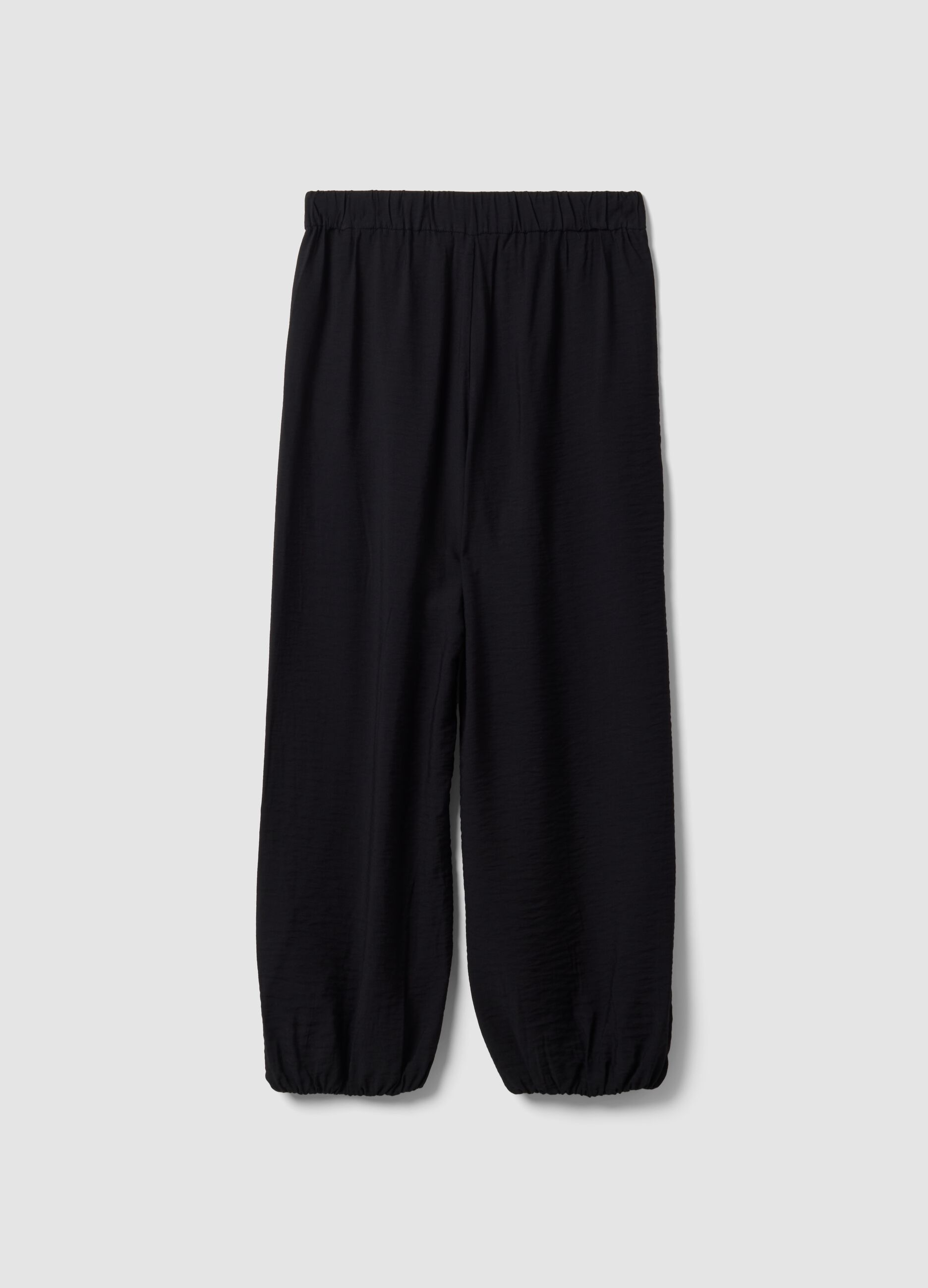 Pantaloni neri in misto viscosa relaxed fit