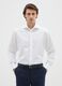 Men's pure cotton white regular fit shirt_0