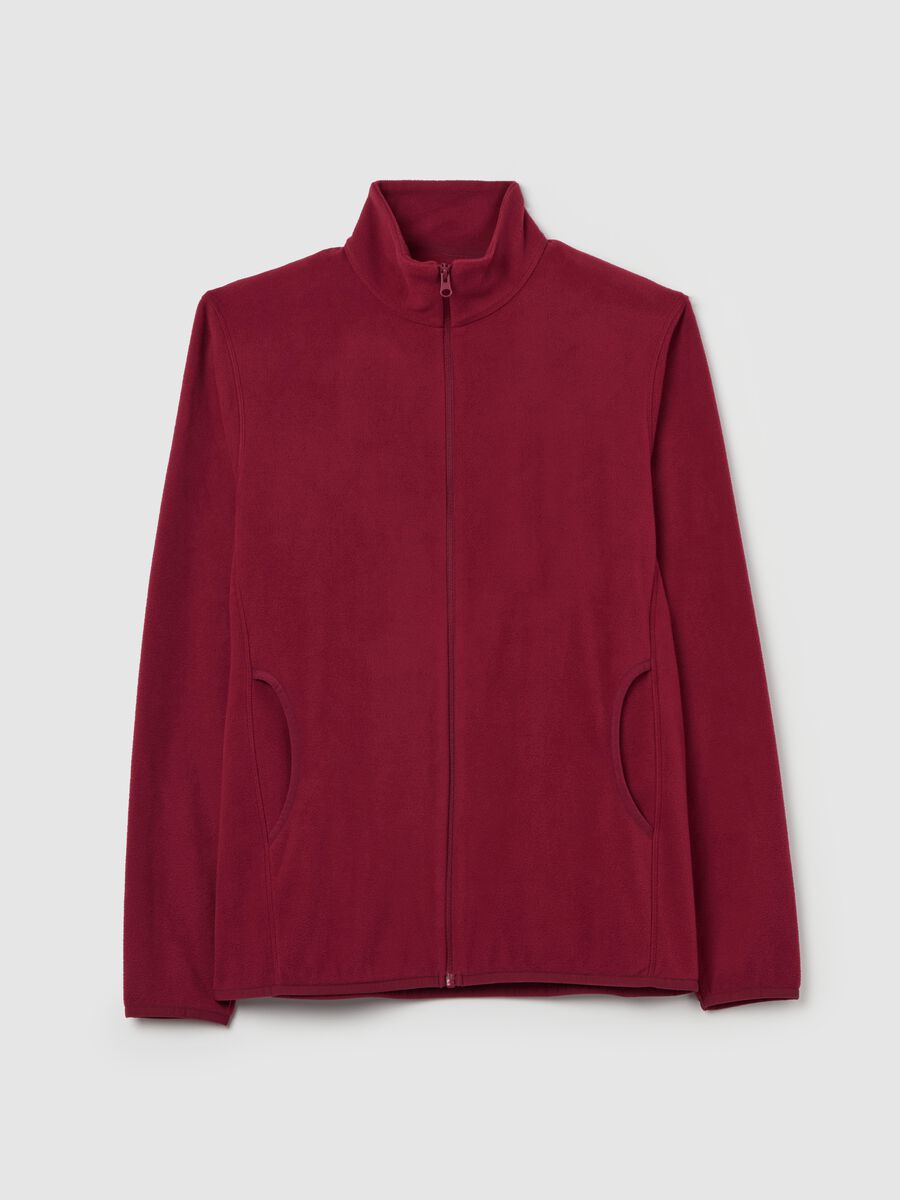 Fleece full-zip sweatshirt with high neck_4