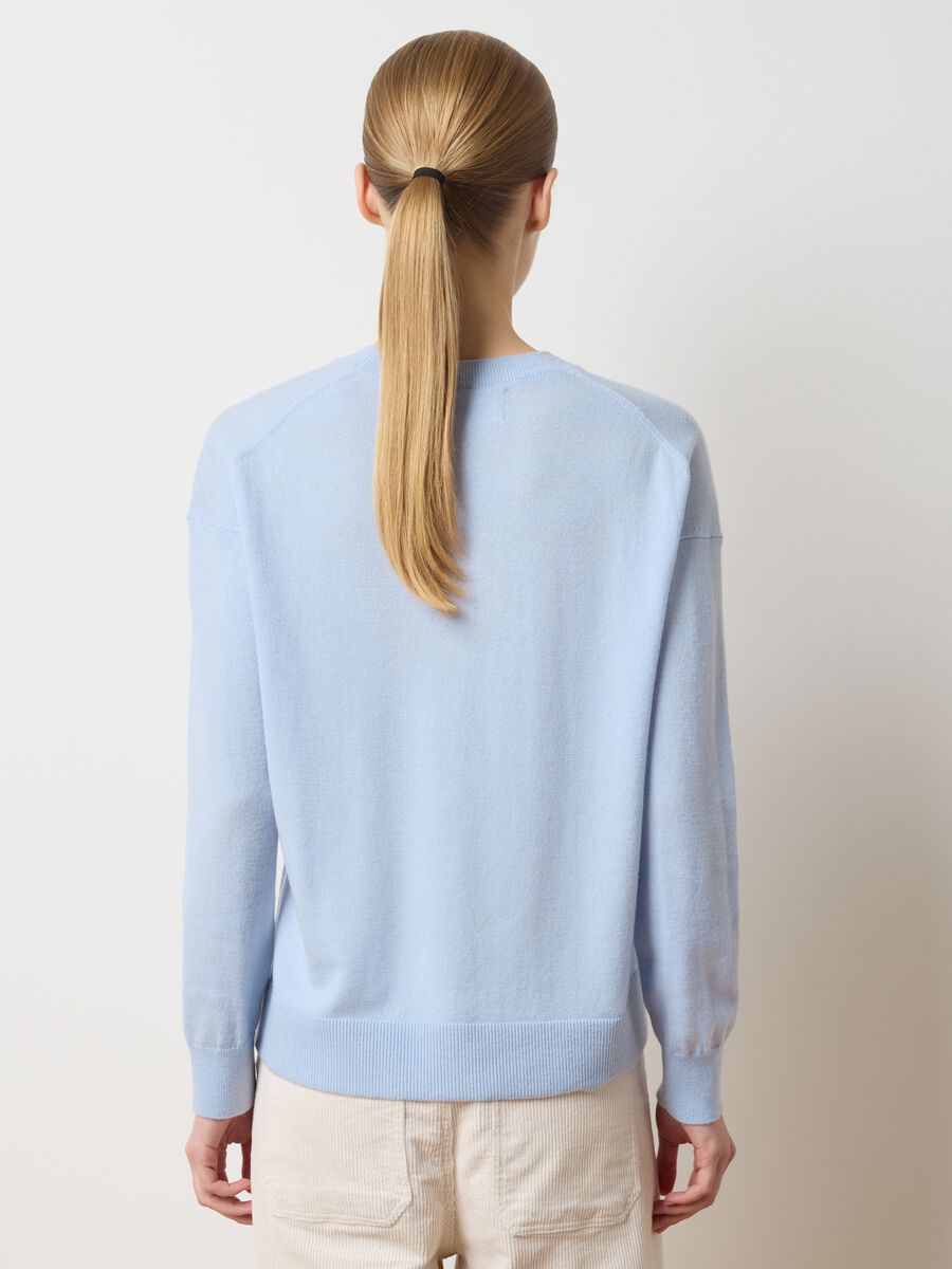 Regular fit light blue pure wool sweater_3